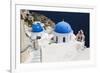 Church with Blue Dome with View of the Aegean Sea, Oia, Santorini, Cyclades, Greek Islands-Markus Lange-Framed Photographic Print