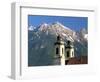 Church with Mountain Backdrop, Innsbruck, Tirol (Tyrol), Austria-Gavin Hellier-Framed Photographic Print