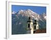 Church with Mountain Backdrop, Innsbruck, Tirol (Tyrol), Austria-Gavin Hellier-Framed Photographic Print