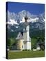 Church with Onion Dome at Going, with Mountains Behind, in the Tirol, Austria, Europe-null-Stretched Canvas