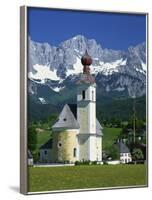 Church with Onion Dome at Going, with Mountains Behind, in the Tirol, Austria, Europe-null-Framed Photographic Print