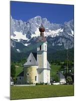 Church with Onion Dome at Going, with Mountains Behind, in the Tirol, Austria, Europe-null-Mounted Photographic Print