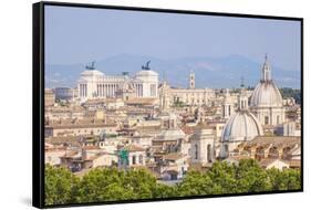 Churches and Domes of the Rome Skyline Showing Victor Emmanuel Ii Monument in the Distance, Rome-Neale Clark-Framed Stretched Canvas