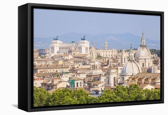 Churches and Domes of the Rome Skyline Showing Victor Emmanuel Ii Monument in the Distance, Rome-Neale Clark-Framed Stretched Canvas