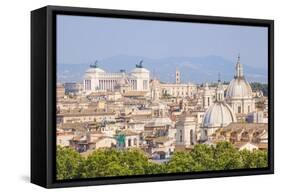 Churches and Domes of the Rome Skyline Showing Victor Emmanuel Ii Monument in the Distance, Rome-Neale Clark-Framed Stretched Canvas