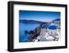 Churches on Santorini Cliffs-kwest19-Framed Photographic Print