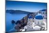 Churches on Santorini Cliffs-kwest19-Mounted Photographic Print