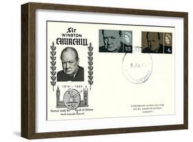 Churchill First Day Cover-null-Framed Premium Giclee Print