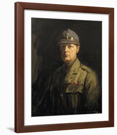 Churchill in His Uniform as Colonel of the 6th Battalion, the Royal Scots Fusiliers-Sir John Lavery-Framed Premium Giclee Print