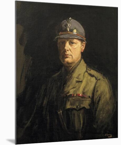 Churchill in His Uniform as Colonel of the 6th Battalion, the Royal Scots Fusiliers-Sir John Lavery-Mounted Premium Giclee Print