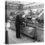 Churchill Lathe in Use, Park Gate Iron and Steel Co, Rotherham, South Yorkshire, 1964-Michael Walters-Stretched Canvas