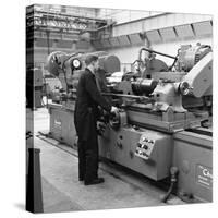 Churchill Lathe in Use, Park Gate Iron and Steel Co, Rotherham, South Yorkshire, 1964-Michael Walters-Stretched Canvas