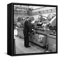 Churchill Lathe in Use, Park Gate Iron and Steel Co, Rotherham, South Yorkshire, 1964-Michael Walters-Framed Stretched Canvas