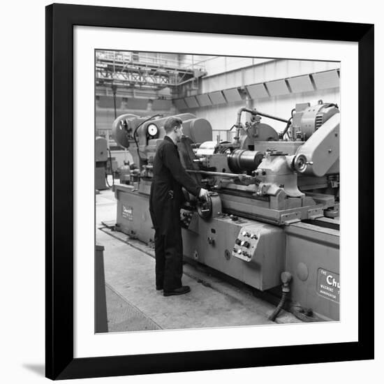 Churchill Lathe in Use, Park Gate Iron and Steel Co, Rotherham, South Yorkshire, 1964-Michael Walters-Framed Photographic Print