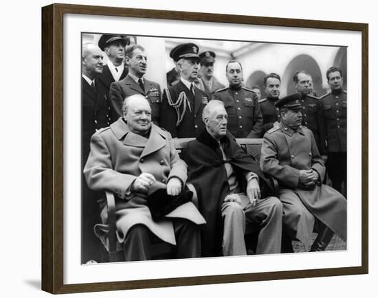 Churchill, Roosevelt and Stalin at Yalta, 1945-Science Source-Framed Giclee Print