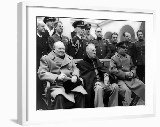 Churchill, Roosevelt and Stalin at Yalta, 1945-Science Source-Framed Giclee Print