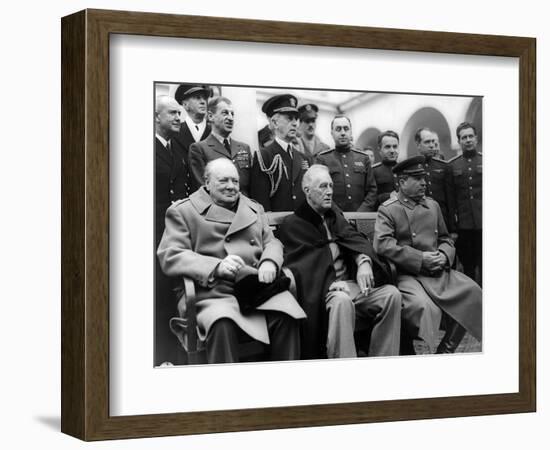 Churchill, Roosevelt and Stalin at Yalta, 1945-Science Source-Framed Giclee Print