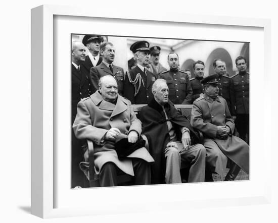 Churchill, Roosevelt and Stalin at Yalta, 1945-Science Source-Framed Giclee Print