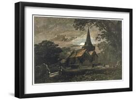 Churchyard by Moonlight-null-Framed Art Print