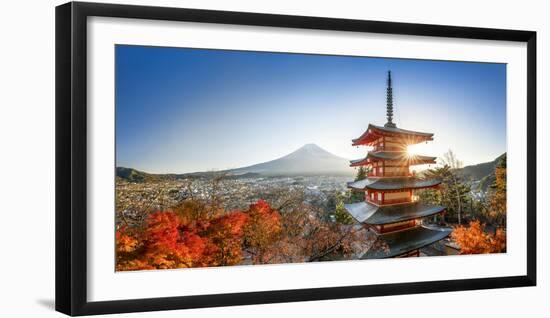 Chureito Pagoda with Mount Fuji during autumn season, Fujiyoshida, Yamanashi prefecture, Japan-Jan Christopher Becke-Framed Photographic Print