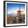 Chureito Pagoda with Mount Fuji during autumn season, Fujiyoshida, Yamanashi prefecture, Japan-Jan Christopher Becke-Framed Photographic Print