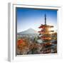 Chureito Pagoda with Mount Fuji during autumn season, Fujiyoshida, Yamanashi prefecture, Japan-Jan Christopher Becke-Framed Photographic Print