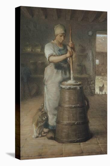 Churning Butter, 1866-68-Jean-François Millet-Stretched Canvas