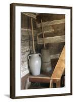 Churns in Norwegian Immigrants’ Milk Shed at Kvaale Farm, as 1865, at Old World Wisconsin-null-Framed Photographic Print