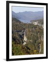 Chuzenji Lake and Kegon Falls, 97M High, Nikko, Honshu, Japan-Tony Waltham-Framed Photographic Print