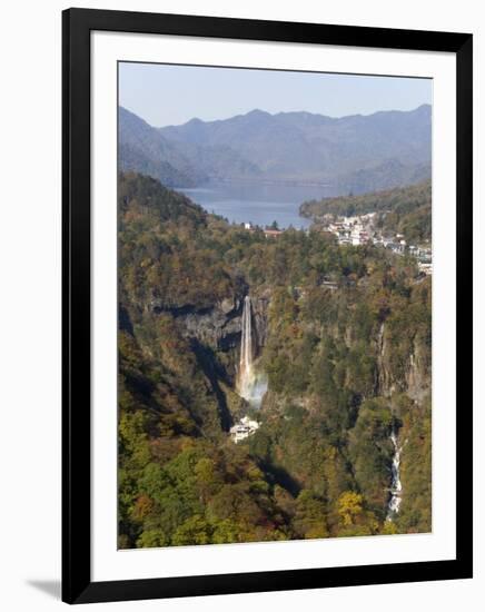 Chuzenji Lake and Kegon Falls, 97M High, Nikko, Honshu, Japan-Tony Waltham-Framed Photographic Print
