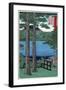 Chuzenji Lake in Shimozuke Province, Japanese Wood-Cut Print-Lantern Press-Framed Art Print