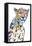Chyulu Cheetah, 2022, (mixed media on paper)-Mark Adlington-Framed Stretched Canvas
