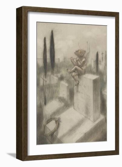 Ci git, projet d'illustration pour Le Jeu de grâces d'après Histoires souveraines de Villiers de-Armand Rassenfosse-Framed Giclee Print