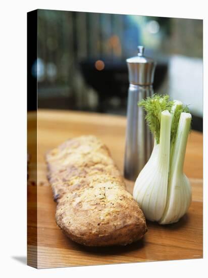 Ciabatta, Fennel Bulb and Pepper Shaker, Barbecue Behind-Véronique Leplat-Stretched Canvas