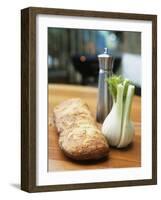 Ciabatta, Fennel Bulb and Pepper Shaker, Barbecue Behind-Véronique Leplat-Framed Photographic Print