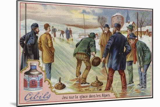 Cibils Card Featuring Curling-null-Mounted Giclee Print