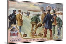 Cibils Card Featuring Curling-null-Mounted Giclee Print