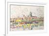 Ciboure, Saint-Jean-De-Luz, 1920 (W/C over Chalk on Paper Laid Down on Board)-Paul Signac-Framed Giclee Print