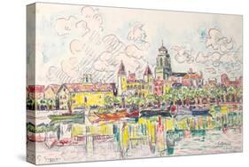 Ciboure, Saint-Jean-De-Luz, 1920 (W/C over Chalk on Paper Laid Down on Board)-Paul Signac-Stretched Canvas