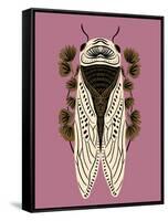 Cicada on Mauve-Tara Reed-Framed Stretched Canvas