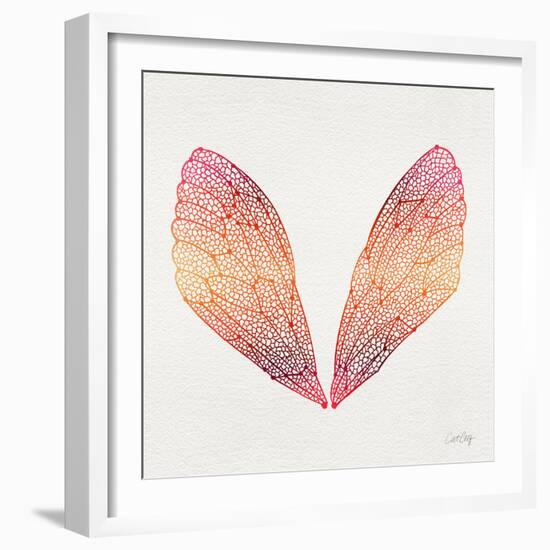 Cicada Wings in Red Ombre Ink-Cat Coquillette-Framed Giclee Print