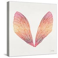 Cicada Wings in Red Ombre Ink-Cat Coquillette-Stretched Canvas