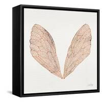 Cicada Wings in Rose Gold Ink-Cat Coquillette-Framed Stretched Canvas