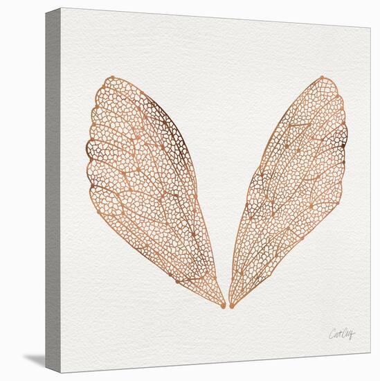 Cicada Wings in Rose Gold Ink-Cat Coquillette-Stretched Canvas