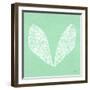 Cicada Wings in White Ink on Mint-Cat Coquillette-Framed Giclee Print