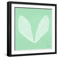 Cicada Wings in White Ink on Mint-Cat Coquillette-Framed Giclee Print