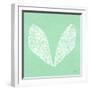 Cicada Wings in White Ink on Mint-Cat Coquillette-Framed Giclee Print