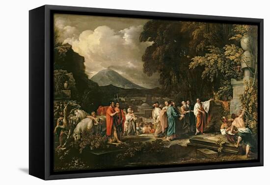 Cicero and the Magistrates Discovering the Tomb of Archimedes-Benjamin West-Framed Stretched Canvas