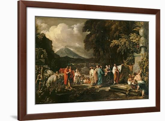 Cicero and the Magistrates Discovering the Tomb of Archimedes-Benjamin West-Framed Giclee Print