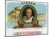 Cicero Brand Cigar Box Label-Lantern Press-Mounted Art Print